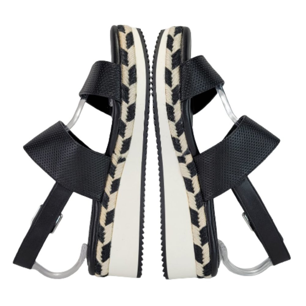 Kelly & Katie Poliana Espadrille Black White Platform Wedge Sandal Shoes Sz 8 - Picture 7 of 12